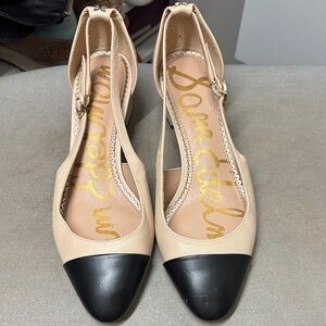 Sam Edelman Black and Cream Heels in 7.5